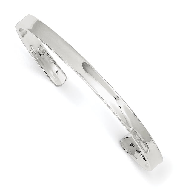 Sterling Silver 5mm Cuff Bangle (Weight: 8.55 Grams, Length: Inches)