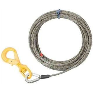 VEVOR Winch Towing Cable 100 ft. x 3/8 in. Wire Rope with Hook