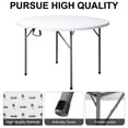 thumbnail image 4 of Ktaxon 4 Ft Outdoor Round Folding Plastic Dining Table for Picnic ,White, Indoor/Outdoor, Home, Kitchen, Heavy Duty Dining Party Picinic Table, 4 of 8