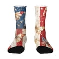thumbnail image 2 of Hogleaql Sock Men's American Flag Crew Socks,Large (Shoe size 7-12), Light Blue One Size, 2 of 3