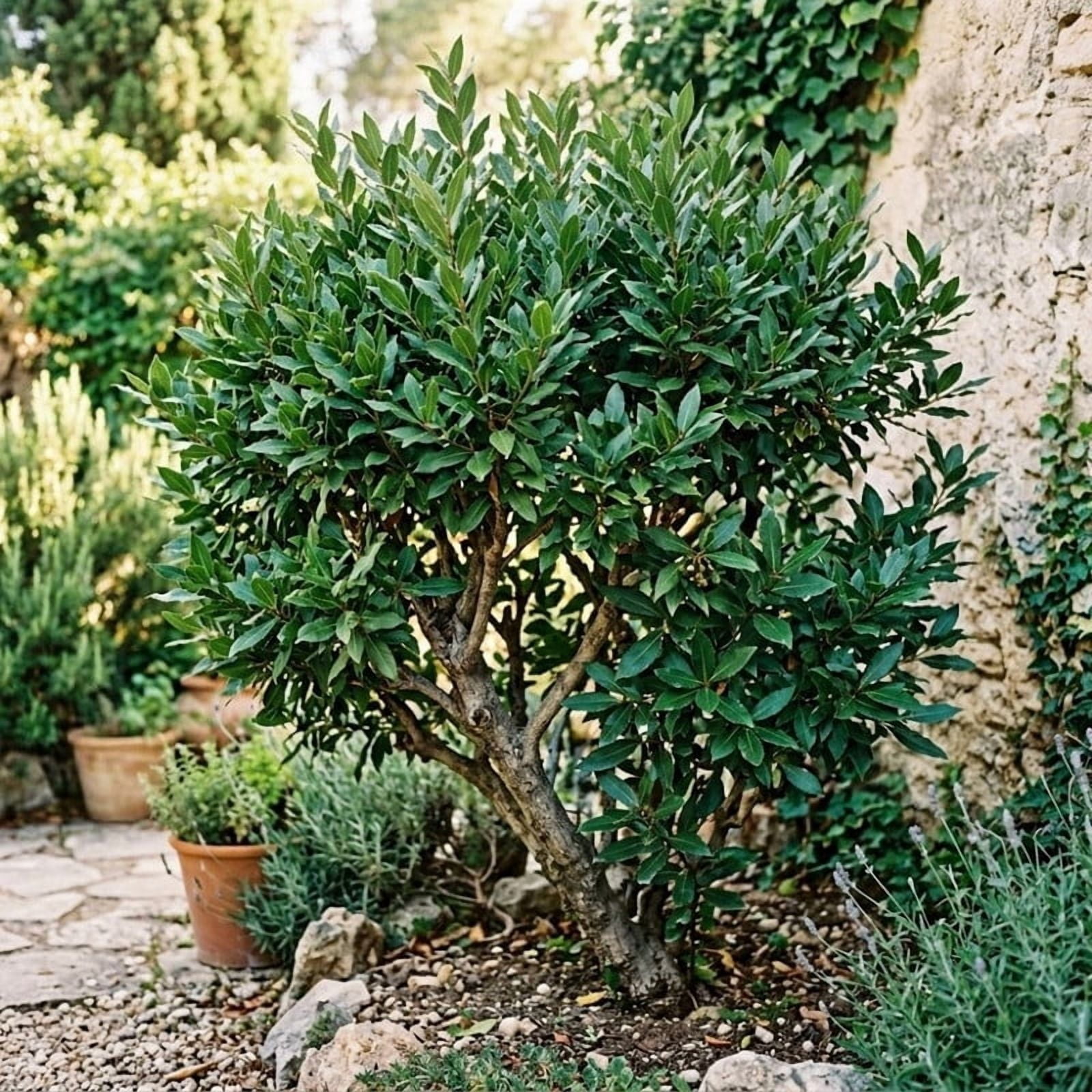Bay Leaf Live Plant, 4 to 6 Inch Tall, Indoor Outdoor Potted, Herb Plant Compact Upright Growth Perennial