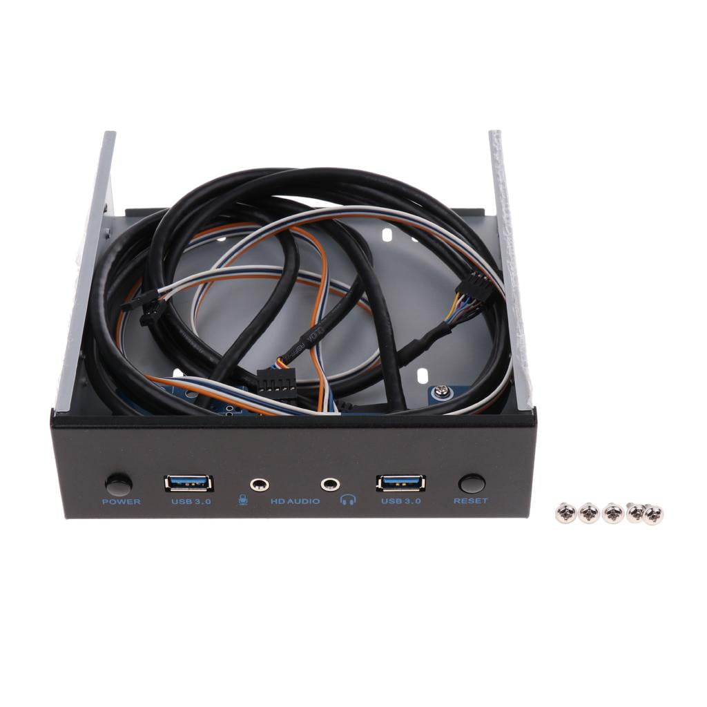 Wzmzjy USB3.0 2 Port Optical Drive Front Panel USB Hub +HD AUDIO+Power Switch Button
