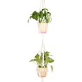 thumbnail image 2 of FFIY 2Pcs Cotton Rope Plant Hanger with 5 Metal Hook Rings Handmade Indoor Outdoor Home Modern Boho Decor Double 2 Tier Hanging Planters, 2 of 6