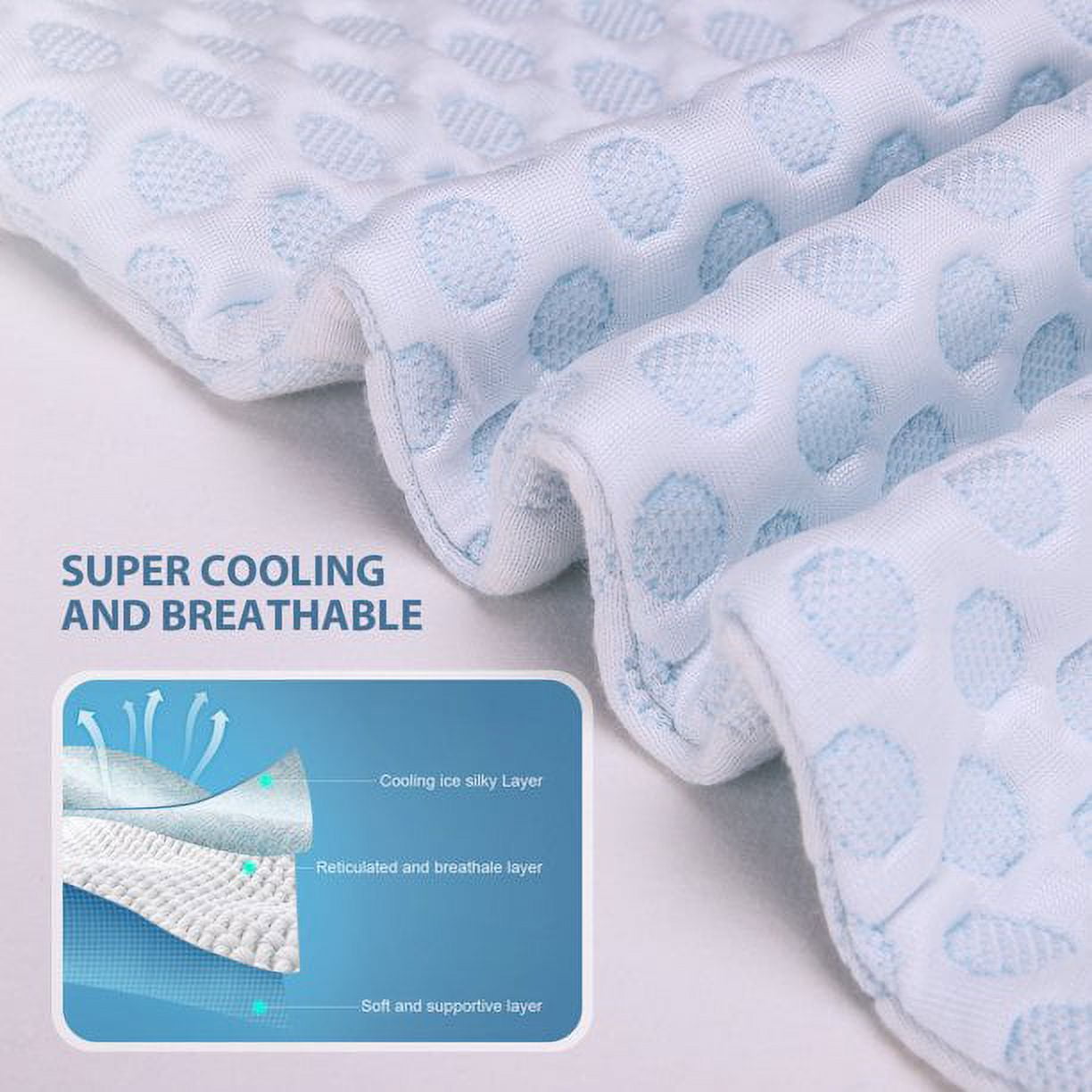 SORMAG Cooling Shredded Memory Foam Bed Pillows Adjustable Firm Support Pillow for Side and Back Sleepers Curved Pillows Set of 1 Queen Size 20" x 30"