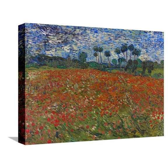 Art.com Poppy Field, 1890 Stretched Canvas Print Wall Art by Vincent van Gogh, 16" x 12"