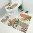 thumbnail image 2 of Orange Boho Geometric and Plant Pattern Bathroom Rugs Sets 3 Piece,Toilet Cover Set,Absorbent Non Slip Bathroom Mats Sets with U-Shaped Contour Rug Toilet Rug Set, 2 of 5
