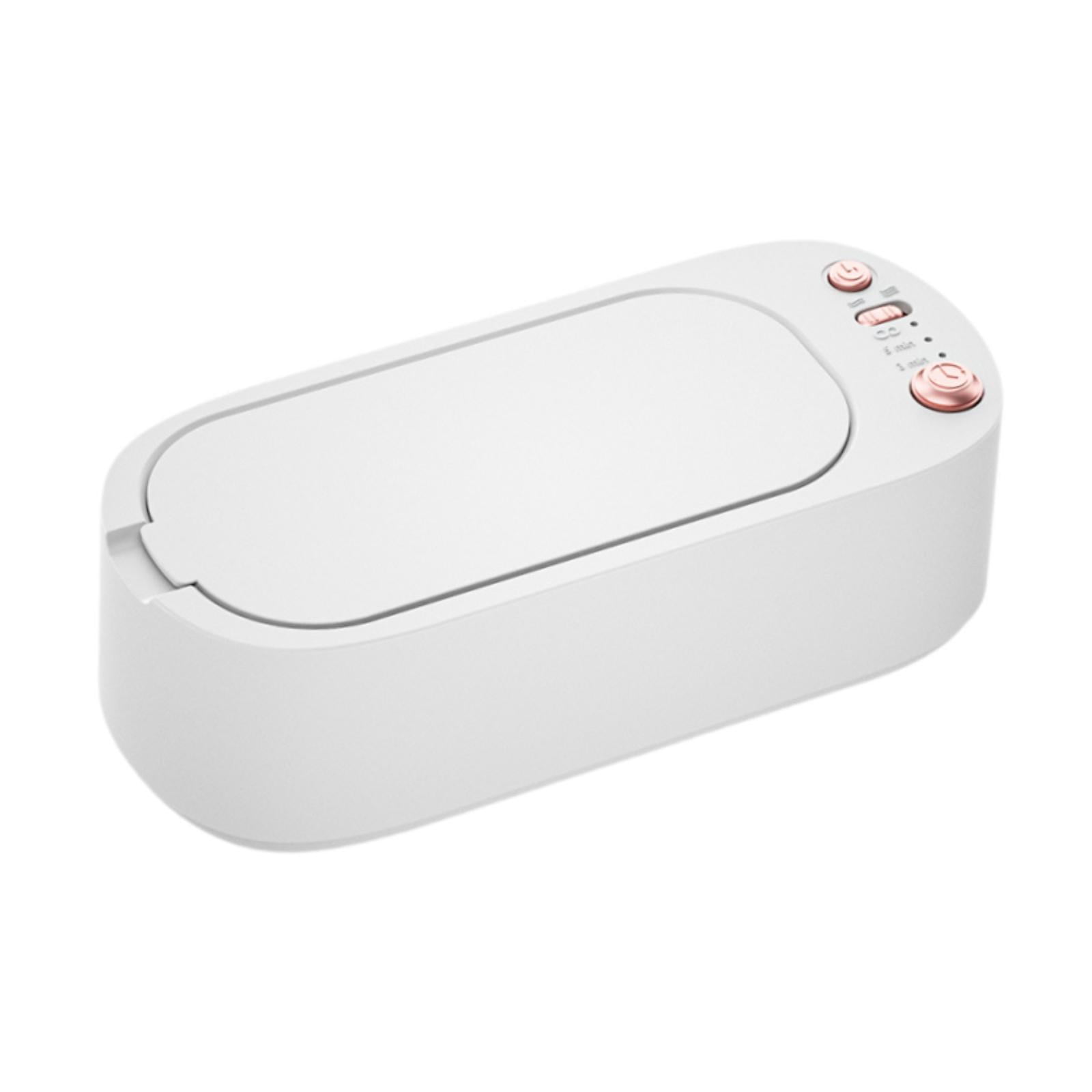 Milageto Electric Cleaner Household Cleaning Machine Cleaning Box 3 Gear Portable 20 Tank Glasses Cleaner Tool for Necklaces Ea White