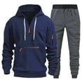 thumbnail image 3 of Men Sweatsuits Sets 2 Piece Outfit Work Out Casual Long Sleeve Quarter Zip Hoodie Sweatpants Set Athletic Jogging Suits, 3 of 3