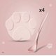 thumbnail image 1 of 4 tapas enlatadas para perros y gatos y 4 cucharas, comida enlatada 3 en 1 para mascotas en tapas universales de silicona de grado alimenticio para latas de mascotas (rosa), 1 of 5