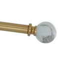 thumbnail image 3 of MERIVILLE 1-Inch Diameter Single Curtain Rod Set, White Marble Ball Finials, 84"-120" Adjustable, Gunmetal, 3 of 5