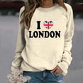 thumbnail image 2 of VBARHMQRT Fall Hoodies Women's Fashionable British Style Letter Printed Round Neck Long Sleeved Casual Sports Sweatshirt (2), 2 of 4
