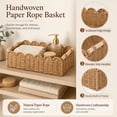 thumbnail image 2 of 2Pcs Toilet Paper Basket with Wooden Handles, Paper Rope Scalloped Organizer Basket for Toilet Paper Storage, Basket for Toilet Tank Top, Neutral Beige, 2 of 7