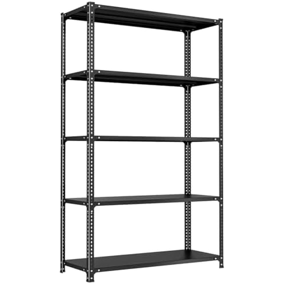 5 Tier Storage Shelves, Heavy Duty Garage Shelving | 72" H x 40" W Adjustable Metal Shelving Units | Multi-Purpose Utility Rack Shelf for for Warehouse, Basement & Pantry, Black