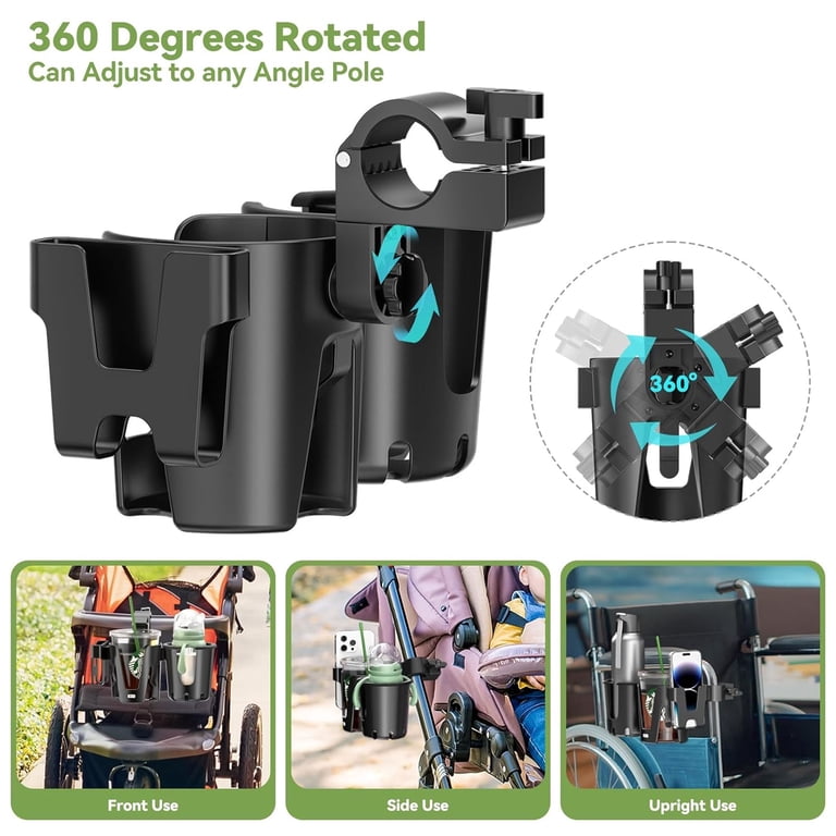 Universal Stroller Snack Tray 3-in-1 With Cup Holder & Phone Holder - Fits Most Strollers