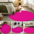 thumbnail image 6 of Rose Pink 6ft Round Rug, Farmhouse Solid Pink Color Modern Art Non-Skid Rubber Backing Large Area Rugs - Living Room Bedroom Home Office, Indoor Floor Mat Carpets Washable Rug, 6 of 9