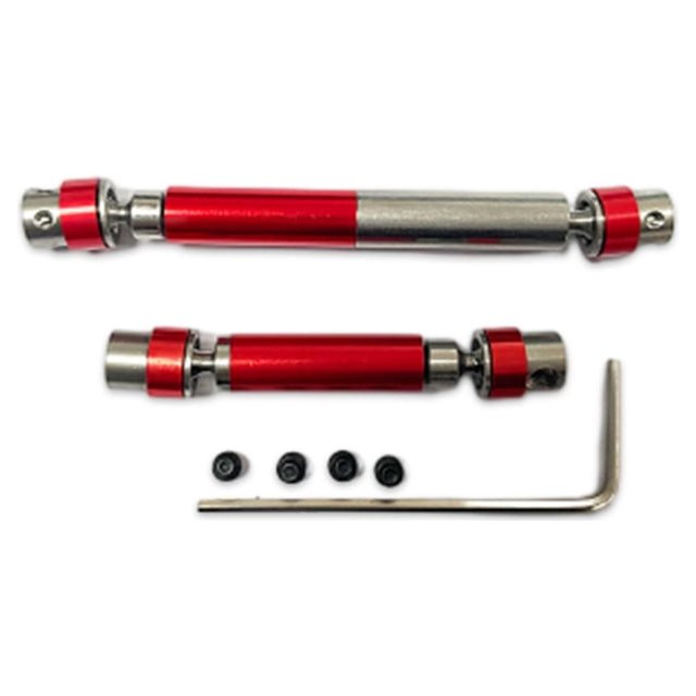 Bewildely 2x eje de transmisión central para Hobby Plus CR-18P Rock Van mecanizado de precisión CNC para eje de transmisión central Kits de construcción modelo Rojo