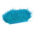 thumbnail image 1 of 1 Yard Dyed Ostrich Feather Fringe Trim Colorful Lace Ribbon Embellishment Peacock blue, 1 of 8