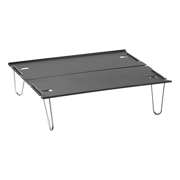 GOOHOCHY 1 juego de mesa plegable ultraligera para exteriores de aleación de aluminio (negro)