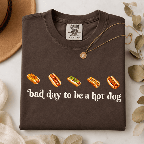 4th Of July Comfort Colors Shirt, Bad Day To Be A Hot Dog Tee, Funny Cookout BBQ Summer Foodie Dad Husband Bestie Gift, Retro Groovy Hotdog Humor