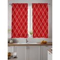 thumbnail image 4 of Sheer Curtains 63 Inch Length 2 Panels Set for Bedroom, Red White Stripes Semi Sheer Curtains for Windows, Simple Geometric Modern Monochrome Voile Window Treatments Rod Pocket Curtain, 4 of 7