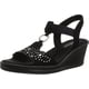 thumbnail image 1 of Sandalia con cuña Skechers Rumblers Queen B negra para mujer, 1 of 1