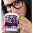 thumbnail image 2 of 3drose, Live Laugh Love in Purple, 15oz Two-tone Green Mug, 2 of 6