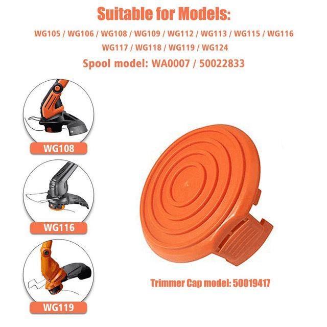 3X 50019417 Grass Trimmer Spool Cap Cover for Corded Electric String Trimmers Part Replacements