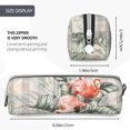 thumbnail image 3 of Haiem Tropical With Flamingos Print Leather Pencil Case Art Supplies Case Zipper Pencil Pouch Stationery Storage Pencil Bag, 3 of 7