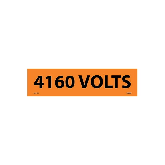 National Marker Voltage Marker; Adhesive Vinyl 4160 Volts 2 1/4X9 JL2013O