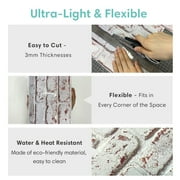 Commomy 10 Pcs 3D Faux Brick Wall Panels Peel and Stick Wall Tile,Thin PVC Brick Panels,11.8X11.8