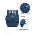 thumbnail image 2 of Women's Mesh Openwork Sports Bra Medium-Impact Workout Crop Athletic Tops Longline Yoga Bras, 2 of 5