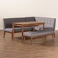 thumbnail image 2 of Bowery Hill Grey and Brown Finished Wood 4-Piece Dining Nook Set, 2 of 11