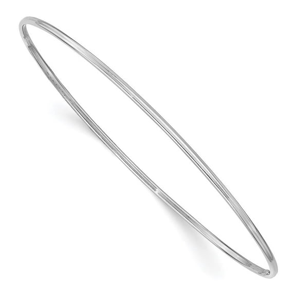 Auriga Fine Jewelry 14K White Gold 1.5mm Slip-On Bangle 8 inch for Women