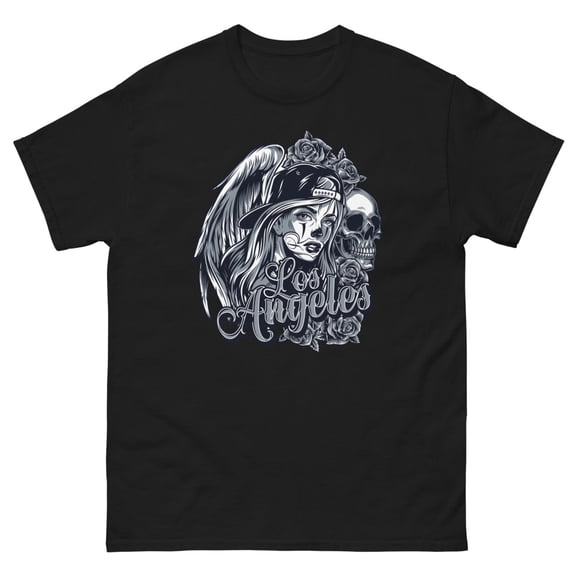 VINTAGE LOWRIDER STYLE 90S OLD SCHOOL GANGSTER CHOLO CHOLA Men's classic tee (Black, S)