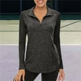 thumbnail image 3 of Quarter Zip Pullover Women, Comdrip Damen Sportshirt Langarm Mit Stehkragen Halbem Reißverschluss Atmungsaktives Funktionsshirt Für Fitness Laufen Yoga Outdoor 1/4 Zip Pullover Women Black XL, 3 of 9