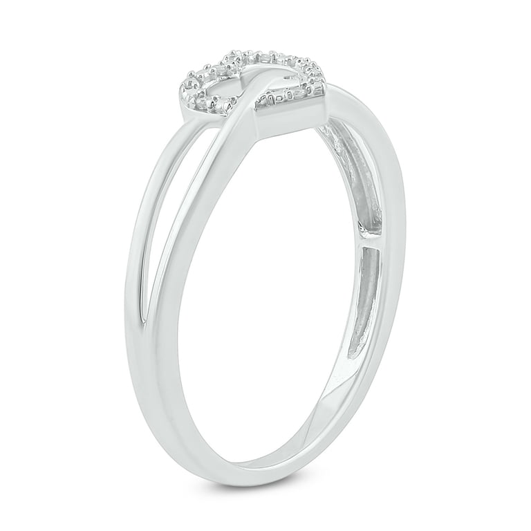 Diamond Heart Infinity Ring - 925 Sterling Silver With Gold Vermeil Plating