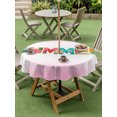 thumbnail image 5 of Outdoor Tablecloth with Umbrella Hole Zipper Summer Holiday Round Tablecloth 54" Waterproof Outside Table Cloth Gradient Pink Tropical Ocean Palm Tree Fruits Patio Table Cover Tablecloths for Picnic, 5 of 8