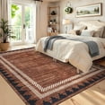 thumbnail image 3 of 5x7 Washable Modern Solid Area Rug, Non Slip TPR Backing Low Pile Carpet for Living Room, Bedroom, Dining Room,Red, 3 of 11