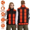 thumbnail image 5 of Electric Heated Vest 23 Zones 2 Temp Settings Sleeveless Stand Up Collar USB Powered Warm Vest for Outdoor Hunting Hiking Men Women., 5 of 9