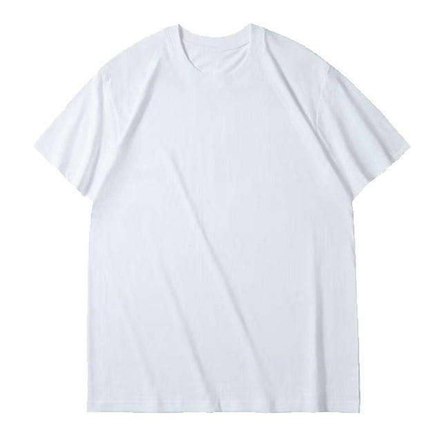 Posijego T-Shirts en Coton pour Hommes T-Shirts Basiques à Manches Courtes T-Shirts d'Été Décontractés pour Hommes T-Shirts à Col Rond pour Hommes Couleur Unie