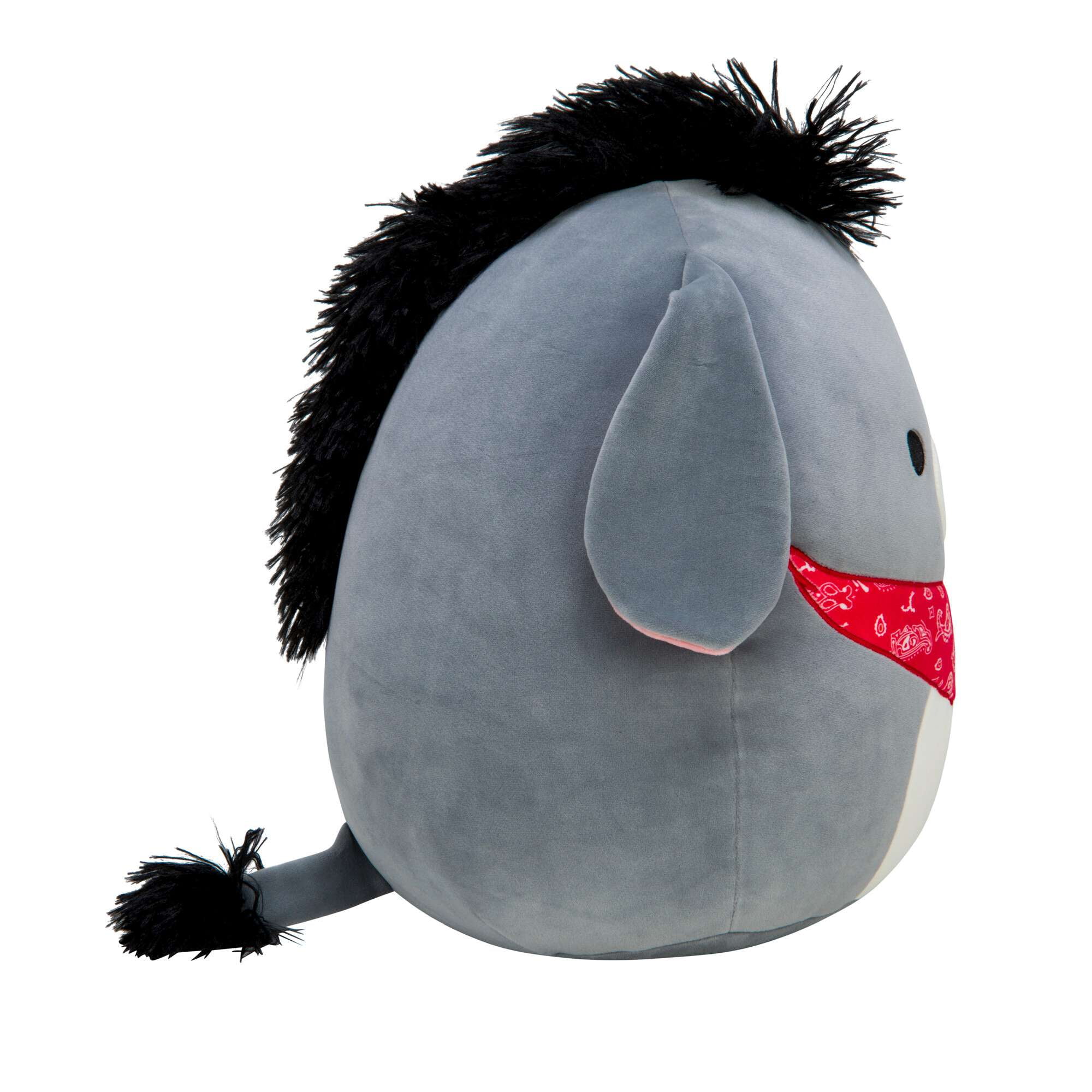 Fuzz-a-mallows By Squishmallows Original 8-Inch Easter Plush - Jason the Grey Donkey with Plaid Bandana
