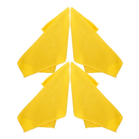 OULII 4Pcs Reusable Kitchen Towels Yellow Microfiber Water Absorbent Towels for Cleaning and Drying