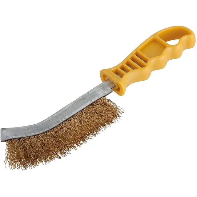 Cepillo de alambre de latón ergonómico, cepillo de alambre de cobre para limpieza y pulido de eliminación de óxido de acero inoxidable