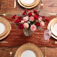 thumbnail image 4 of Sm:)e Boho Terracotta Gauze Cheesecloth Table Runner 35x120 Inch, Multi-Purpose Decor for Kitchen Dining Wedding Holiday Party, 4 of 5
