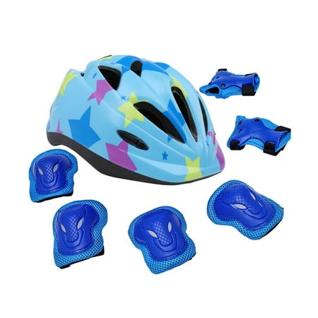 Casco y Kit Proteccion Bicicleta Patinaje Antigolpes CelesteBabyluna Lider .cl