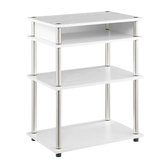 Designs2Go Support d'Imprimante Sans Outils avec Étagères en Finition Bois Blanc