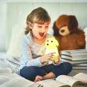Globe Electric LED White Dog Multicolor Silicone Kids Night Light, 5.71 H x 4.65 W