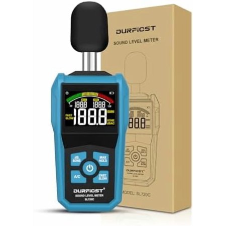 Decibel Meter, Sound Level Meter with LCD Color Screen, 30-130dB SPL Meter with A/C Weighting, Data Hold, MAX/MIN,dB/SONE Unit,FAST/SLOW Response,for Home, Office, Factory, Noisy Neighbors$$Tools