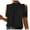Black, variant on MIUOWANP Women's Short Sleeve Tops Loose Fit Solid Color Business Casual High Neck Off-the-Shoulder Top Size L(8)Black