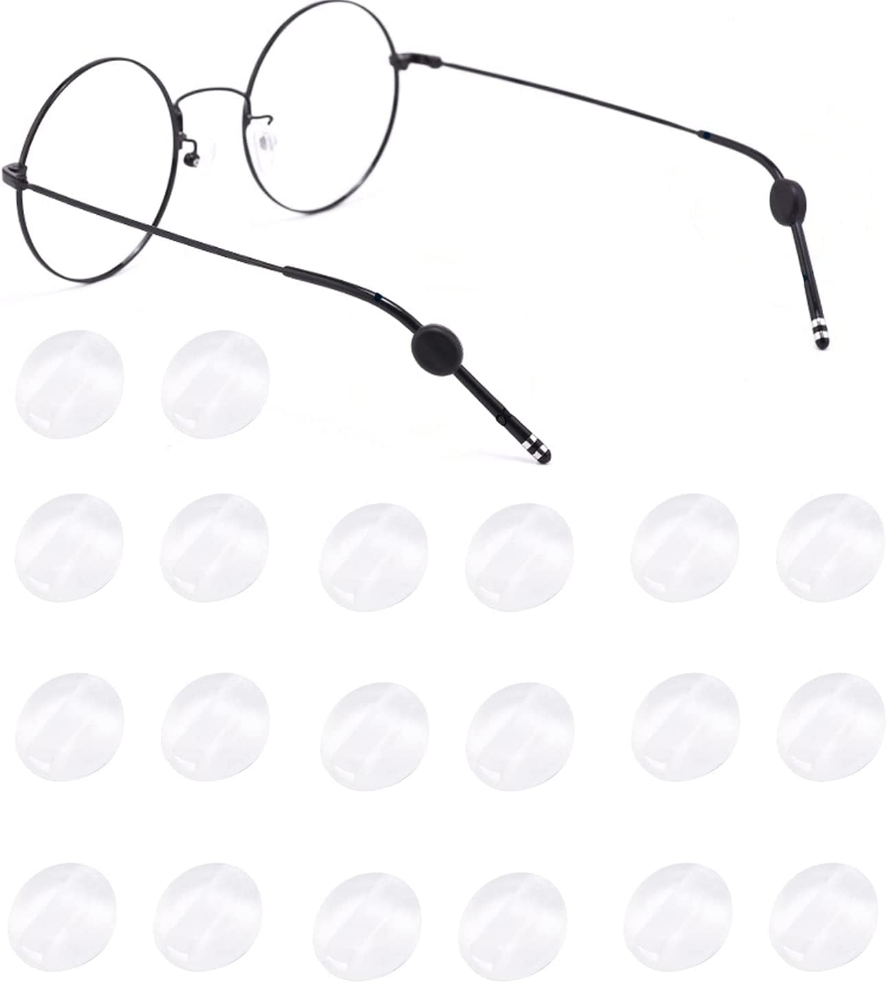 Silicone Eyeglasses Temple Grips Retainer, Mini Round Eyewear Retainer